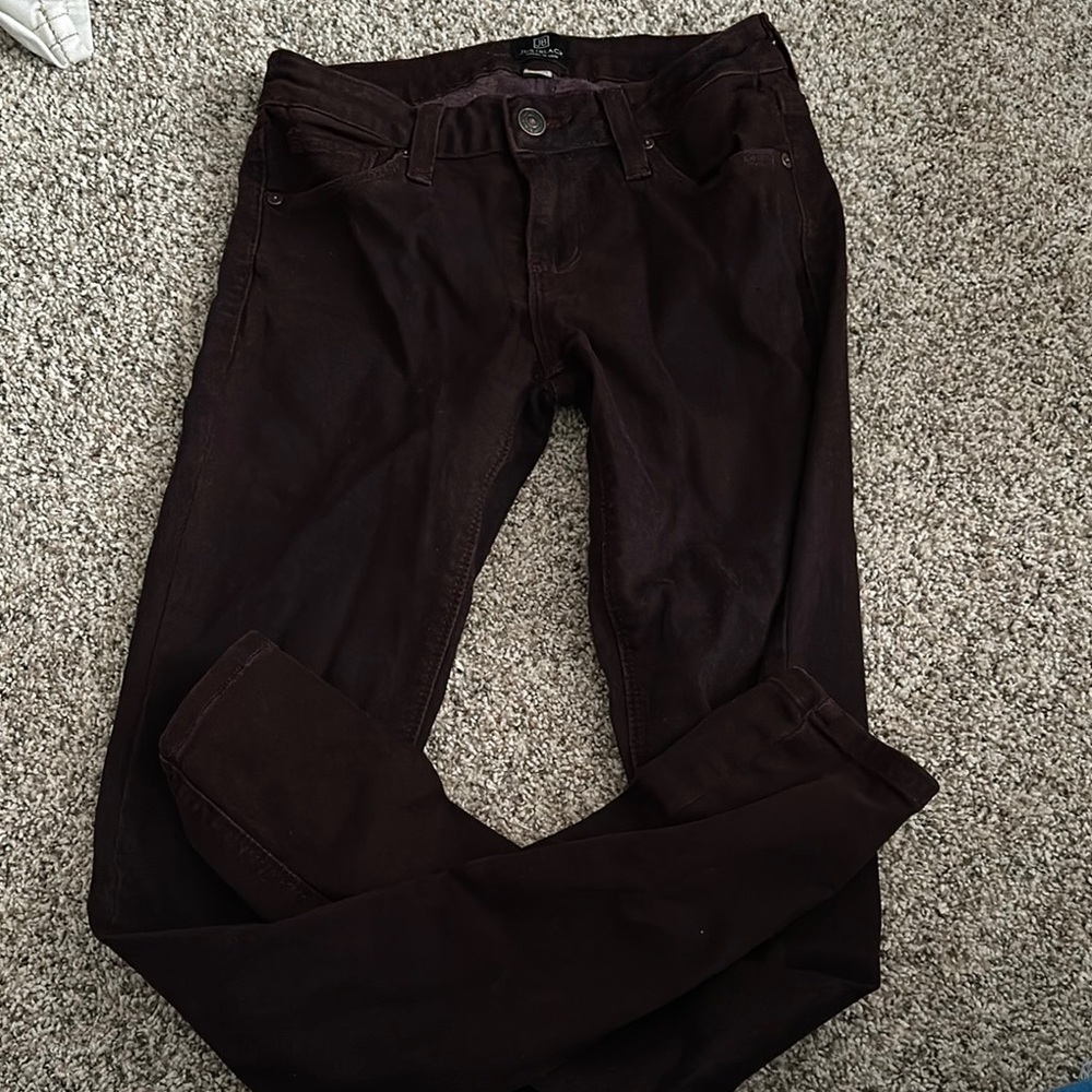 Burgundy skinny jeans, brand Just Black from Buckle